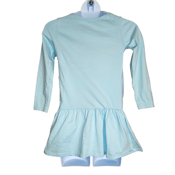 Disney‎ Frozen Elsa Blue Peplum Dress Girls M 7/8 Sparkle Graphic Princess - Picture 2 of 6